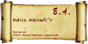 Bahis Adelmár névjegykártya